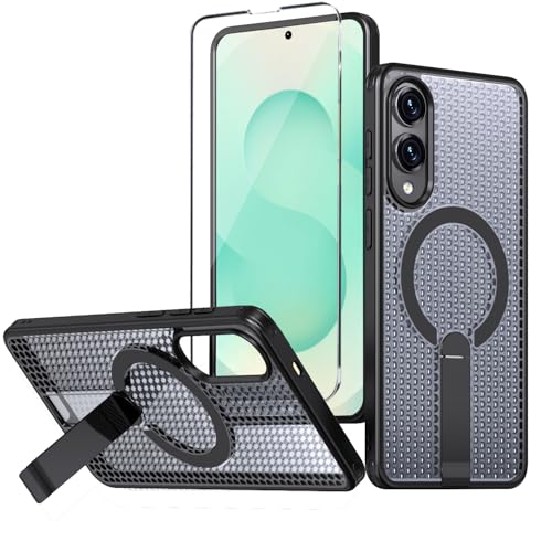 WATEFULL Schutzhülle für Samsung Galaxy S25 Edge mit Ständer, kompatibel mit MagSafe + 1 Displayschutzfolie, [eingebauter Ständer und Magnet], [Wärmeableitung], matte Schutzhülle für Galaxy S25 Edge von WATEFULL