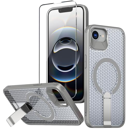 WATEFULL Schutzhülle für iPhone 16e, kompatibel mit MagSafe, mit Ständer und 1 Displayschutzfolie, eingebauter Ständer und Magnete, Wärmeableitung, robuste, schlanke, matte Schutzhülle für iPhone 16e WATEFULL Schutzhülle für iPhone 16e, kompatibel mit MagSafe, mit Ständer und 1 Displayschutzfolie, eingebauter Ständer und Magnete, Wärmeableitung, robuste, schlanke, matte Schutzhülle für iPhone 16e von WATEFULL