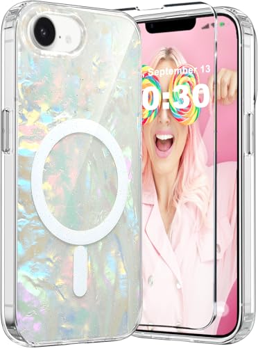 WATEFULL Schutzhülle für iPhone 16e, schillernd, kompatibel mit MagSafe Glitzer, glitzernd, opal, perlmuttfarben, magnetisch, durchscheinend, 1 Displayschutzfolie für iPhone 16e 15,5 cm (6,1 Zoll WATEFULL Schutzhülle für iPhone 16e, schillernd, kompatibel mit MagSafe Glitzer, glitzernd, opal, perlmuttfarben, magnetisch, durchscheinend, 1 Displayschutzfolie für iPhone 16e 15,5 cm (6,1 Zoll von WATEFULL