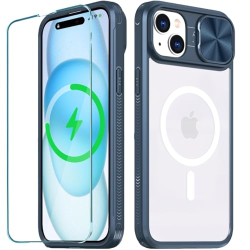 WATEFULL MagSafe Schutzhülle für iPhone 15, transparent, mit Schiebe-Kamera-Objektivabdeckung, starke Magnete, Anti-Gelb, kratzfeste Acryl-Rückseite, weicher Rahmen, 1 Displayschutzfolie für iPhone WATEFULL MagSafe Schutzhülle für iPhone 15, transparent, mit Schiebe-Kamera-Objektivabdeckung, starke Magnete, Anti-Gelb, kratzfeste Acryl-Rückseite, weicher Rahmen, 1 Displayschutzfolie für iPhone von WATEFULL