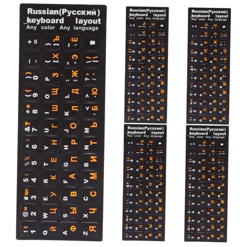 WATIIFUFU Russische Tastaturaufkleber 5 Bögen Ersatzaufkleber Für Tastaturbuchstaben Für Desktop-computerzubehör von WATIIFUFU