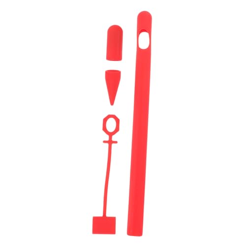 WATIIFUFU -Nib-Abdeckung Skin-Stylus-Abdeckung Bleistiftabdeckung Stifthüllenabdeckung Bleistiftzubehör Hülse Stiftabdeckung Stylus-Stiftschutz Schutzhülle für Bleistift Kieselgel rot von WATIIFUFU
