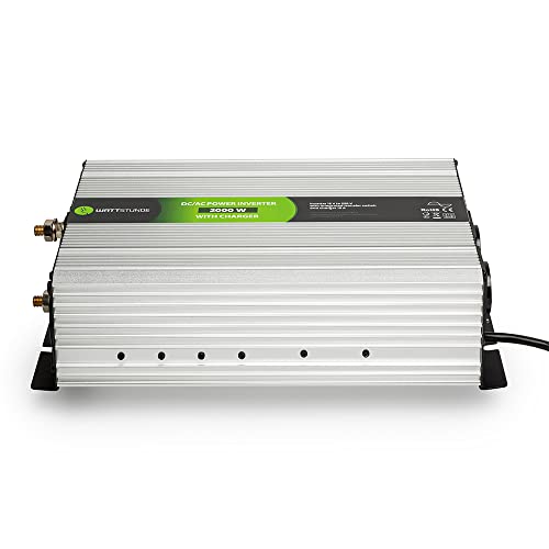 WATTSTUNDE 12V Reiner Sinus Spannungswandler mit Netzvorrangsschaltung und Ladegerät für Lithium (WS12/2000NVS) von WATTSTUNDE