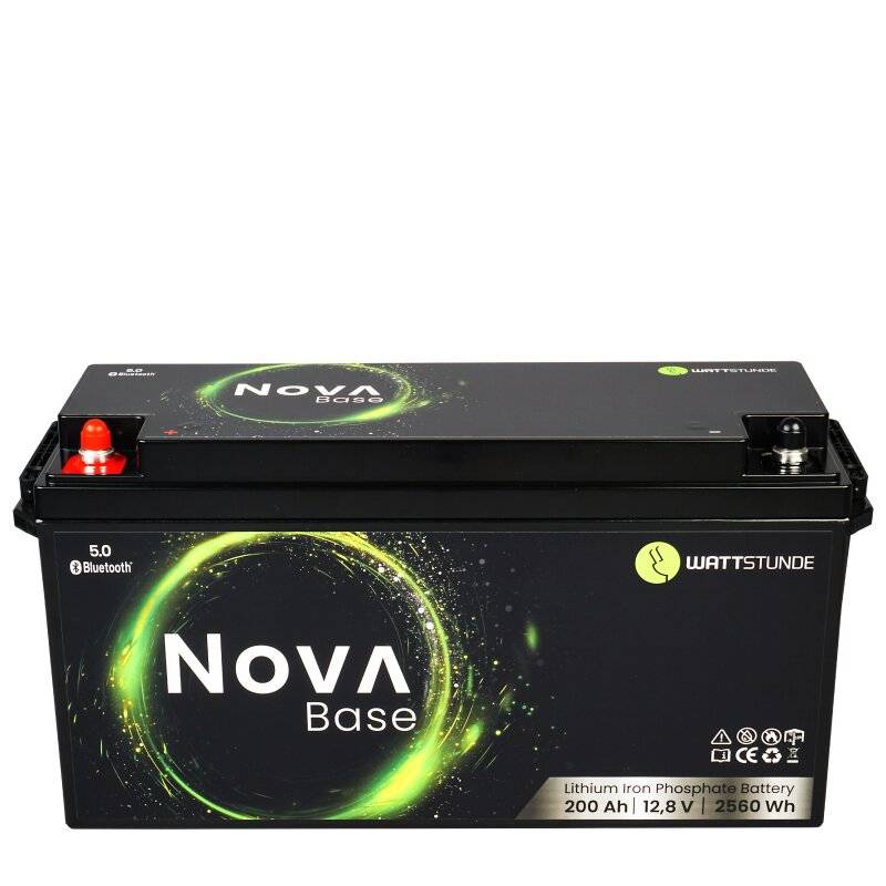 WATTSTUNDE NOVA Base Batterie 12,8V 200Ah 2560Wh LiFePO4 mit 0% MwSt nach §12 Abs. 3 UstG von WATTSTUNDE