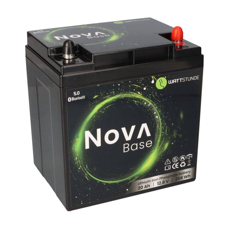 WATTSTUNDE NOVA Base Batterie 12,8V 20Ah 256Wh LiFePO4 mit 0% MwSt nach §12 Abs. 3 UstG von WATTSTUNDE