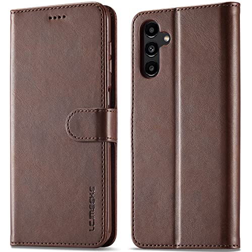 WAURZ Hülle für Samsung Galaxy A34 5G, Handyhülle Schutzhülle Hülle Leder Klappbar Flip Case mit Kartenfach Magnet Ständer Handytasche Hüllen Etui Klapphülle Cover für Samsung Galaxy A34 5G,Braun von WAURZ