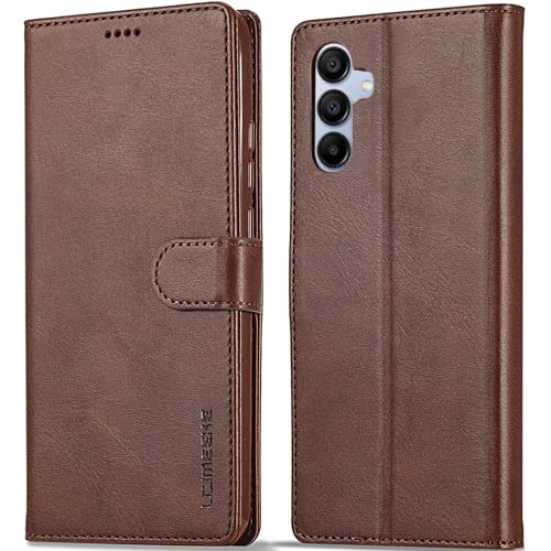 WAURZ Hülle für Samsung Galaxy A55 5G, Handyhülle Schutzhülle Hülle Leder Klappbar Flip Case mit Kartenfach Magnet Ständer Handytasche Hüllen Etui Cover Klapphülle für Samsung Galaxy A55 5G,Braun von WAURZ