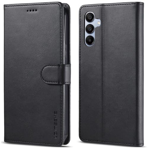 WAURZ Hülle für Samsung Galaxy A55 5G, Handyhülle Schutzhülle Hülle Leder Klappbar Flip Case mit Kartenfach Magnet Ständer Handytasche Hüllen Etui Cover Klapphülle für Samsung Galaxy A55 5G,Schwarz von WAURZ