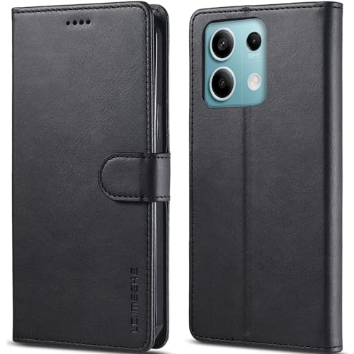 WAURZ Hülle für Xiaomi Redmi Note 13 Pro 5G, Handyhülle Schutzhülle Hülle Leder Klappbar Flip Case mit Kartenfach Magnet Ständer Handytasche Hüllen Cover Klapphülle für Redmi Note 13 Pro 5G,Schwarz von WAURZ