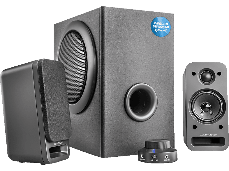 WAVEMASTER MX3+ BT 2.1 Aktivlautsprecher (50 Watt) mit Bluetooth-Streaming Soundsystem von WAVEMASTER