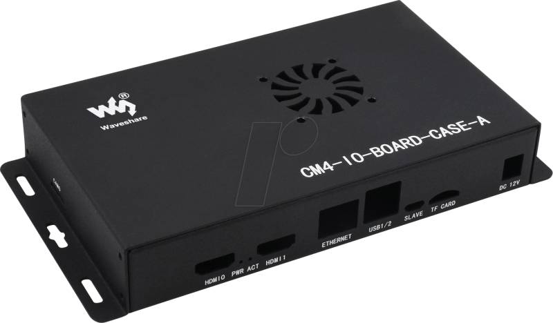 RPI CM4 CASE BK - Gehäuse für Raspberry Pi CM4, Metall, schwarz, inkl. Lüfter von WAVESHARE