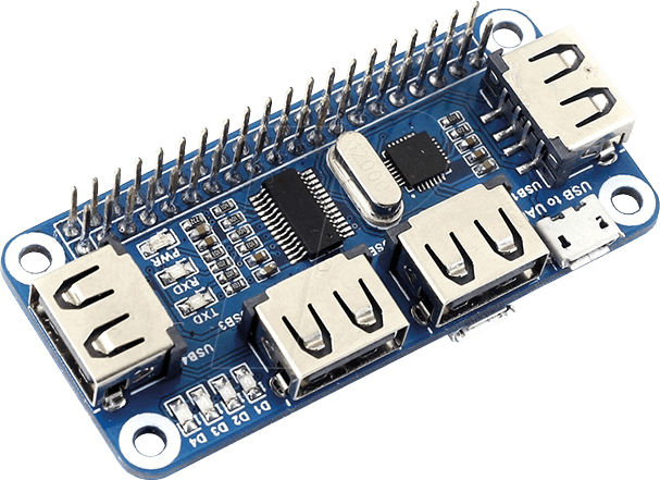 RPIZ USB 4PORT - Raspberry Pi - USB-Hub, 4-Port, pHAT, FE1.1S RPIZ USB 4PORT - Raspberry Pi - USB-Hub, 4-Port, pHAT, FE1.1S von WAVESHARE
