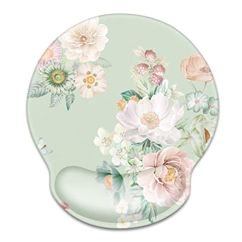 WAVEYU Ergonomisches Mauspad mit Handgelenkstütze, dekoratives Mauspad für Frauen, rutschfeste Gummiunterseite, Mauspad für Schreibtisch, Laptop, einfaches Tippen und Schmerzlinderung, grüne Blume02 WAVEYU Ergonomisches Mauspad mit Handgelenkstütze, dekoratives Mauspad für Frauen, rutschfeste Gummiunterseite, Mauspad für Schreibtisch, Laptop, einfaches Tippen und Schmerzlinderung, grüne Blume02 von WAVEYU