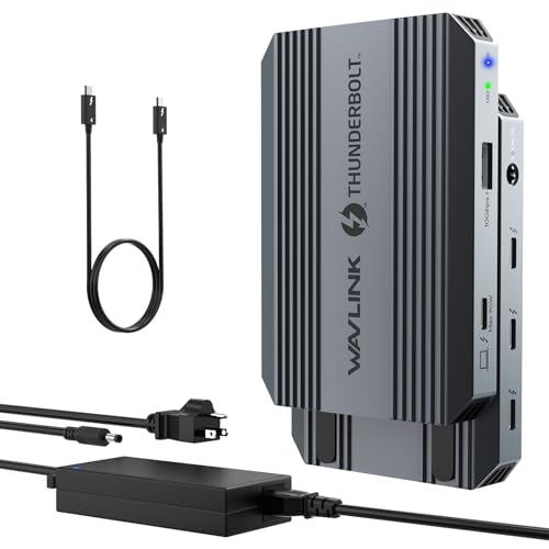 Thunderbolt 4 Dock, WAVLINK USB C Hub mit Dual 4K@60Hz Display, 100w Power Delivery, USB-A 3.2 Gen 2, für MacBook Pro/Air M1 M2 M3, Thunderbolt 4/3 Laptop von WAVLINK