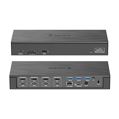 WAVLINK 19 in 1 USB-C Quad 4K Universal Laptop Docking Station with 100W Host Charging Function, Quad 4K Display at 60Hz for macOS and Windows (4 HDMI, 4 DP, SD 4.0 Card Reader, 2.5Gbps Ethernet) von WAVLINK