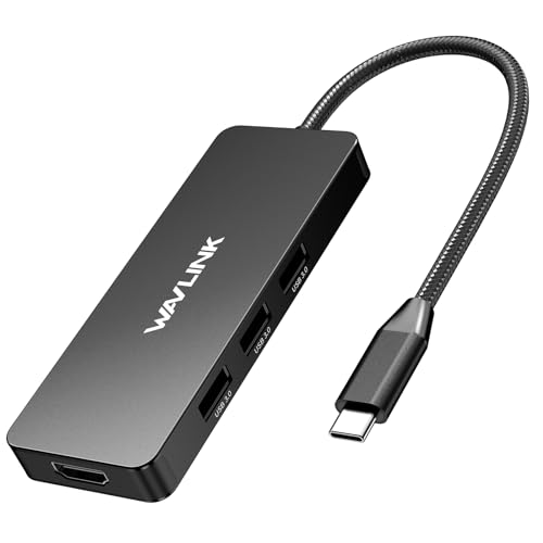 WAVLINK USB C Docking Station, 7 in 1 USB C Multiport Adapter Docking Station mit 4K HDMI, PD 100W,3x5Gbps USB3.1,SD/TF Kartenleserr,USB C Hub Kompatibel mit MacBook Pro,Laptop & Anderen Typ C Geräten von WAVLINK