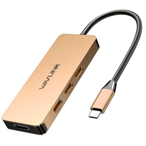 WAVLINK USB C Docking Station, 7 in 1 USB C Multiport Adapter Docking Station mit 4K HDMI, PD 100W,3x5Gbps USB3.1,SD/TF Kartenleserr,USB C Hub Kompatibel mit MacBook Pro,Laptop & Anderen Typ C Geräten von WAVLINK