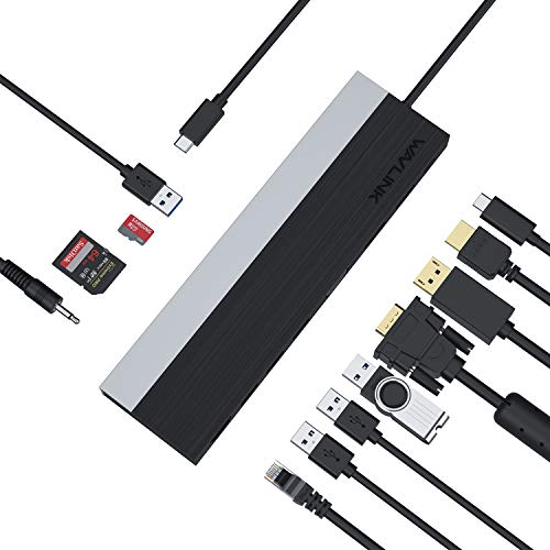 WAVLINK USB C Docking Station with Triple Display, DP | HDMI | VGA, PD3.0, SD TF Card Reader, Gigabit Ethernet, 4 USB Ports Compatible with MacOS and Windows WAVLINK USB C Docking Station with Triple Display, DP | HDMI | VGA, PD3.0, SD TF Card Reader, Gigabit Ethernet, 4 USB Ports Compatible with MacOS and Windows von WAVLINK