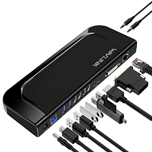 Wavlink Dockingstation 13-in-1 USB C Hub, unterstützt Dual Displays Dock Station, mit HDMI und DVI/VGA/HDMI, Thunderbolt 3&4, Gigabit Ethernet, Audio, Mic, USB 3.0/2.0, für Windows 11/10/8/7, Mac OS Wavlink Dockingstation 13-in-1 USB C Hub, unterstützt Dual Displays Dock Station, mit HDMI und DVI/VGA/HDMI, Thunderbolt 3&4, Gigabit Ethernet, Audio, Mic, USB 3.0/2.0, für Windows 11/10/8/7, Mac OS von WAVLINK
