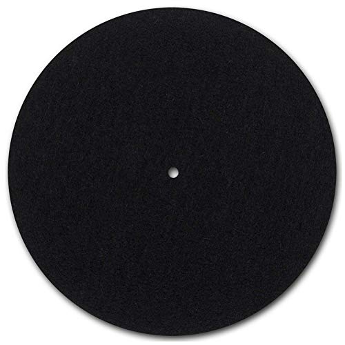 Filz-Plattenspielermatte, LP-Slipmatte, Audiophile, 3 mm dick, Slipmat für LP Vinyl-Schallplatten (schwarz) von WAudio