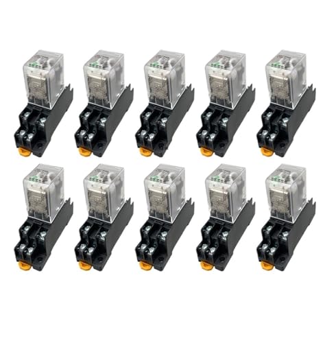 10Set 12V 24V DC 110V 220V AC Coil Power Relay LY2NJ DPDT 8 Pin HH62P JQX-13F With Socket Base(DC,110V) von WBGZWCDB
