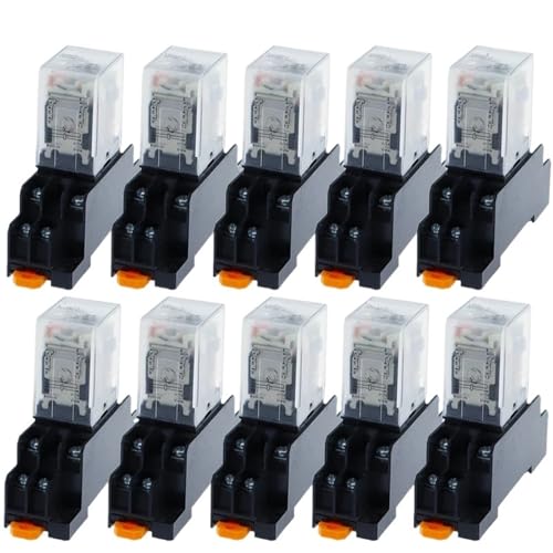 10set MY2P HH52P MY2NJ 12V 24V DC / 110V 220V AC coil general purpose DPDT micro mini relay with socket base(DC,48V) von WBGZWCDB