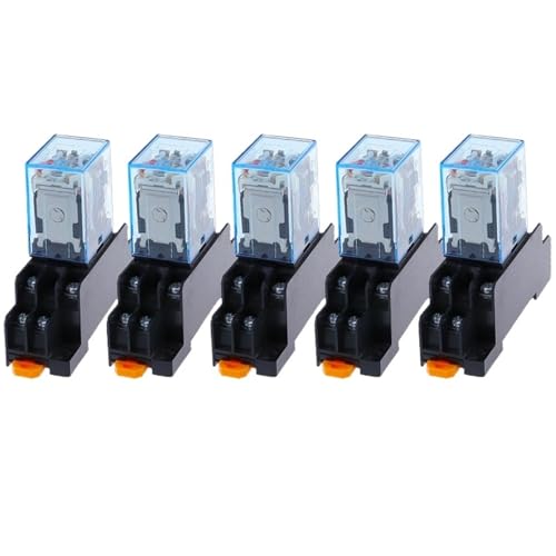 5pcs MY2P HH52P MY2NJ 12V 24V DC / 110V 220V AC coil general purpose DPDT micro mini relay with socket base(AC,380V) von WBGZWCDB