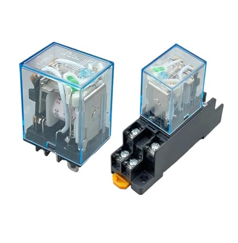 LY2NJ 1SET 12V 24V DC 110V 220V AC Coil Power Relay DPDT 8 Pin HH62P JQX-13F With Socket Base(AC,110V) von WBGZWCDB