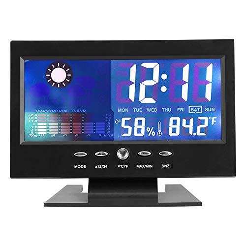 Wetterstation Innen-Außenthermometer, Digitales Wetterthermometer mit Atomuhr, Vorhersagestation mit Kalender Wetterstation Innen-Außenthermometer, Digitales Wetterthermometer mit Atomuhr, Vorhersagestation mit Kalender von WBTY