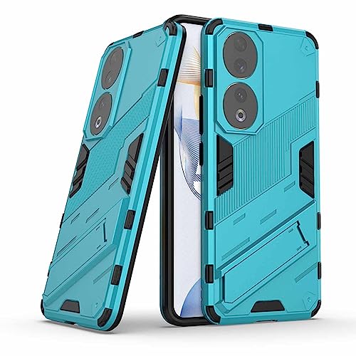 WBWONE Hülle für Honor 90, Silikon TPU/PC Stoßfest Handyhülle mit Versteckte Klammer Stände, Punk-Stil Bumper Schutzhülle Case Cover, Blau von WBWONE