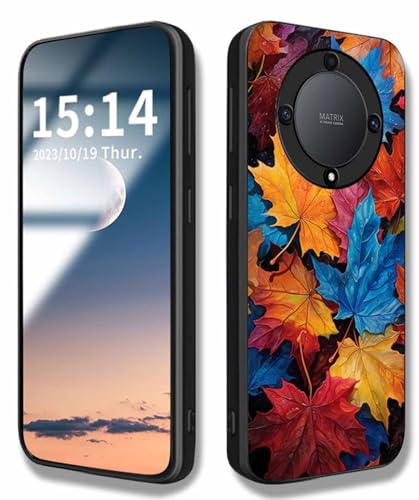 WBWONE Hülle für Huawei Honor Magic 5 Lite 5G (Magic5 Lite) / X9a, Handyhülle Weich Silikon TPU Rahmen HD-Druckmuster Cover Dünn Case, Stoßfest Kratzfest Schutzhülle - Ahornblatt von WBWONE