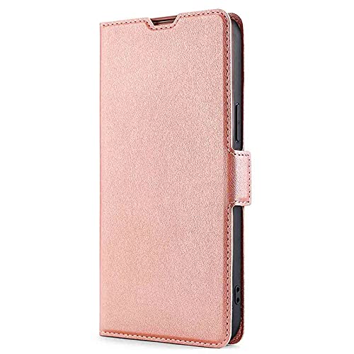 WBWONE Hülle für Motorola Moto G84 5G, PU Leder Handyhülle Lederhülle Klapphülle Kartenfach Flip Cover Handy hülle Leather Wallet Phone Case, Roségold von WBWONE