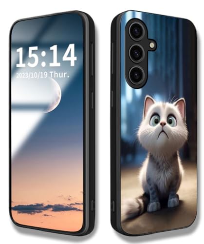 WBWONE Hülle für Samsung Galaxy S24 5G, Handyhülle Weich Silikon TPU Rahmen Süßes Katzenmuster Cover Dünn Case, Stoßfest Kratzfest Schutzhülle - Weiße Katze von WBWONE