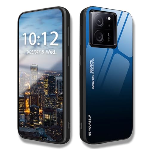 WBWONE Hülle für Xiaomi Mi 13T 5G / 13T Pro 5G, Handyhülle Weich Silikon TPU Rahmen Farbverlauf-Glas Panzerglas Back Cover Dünn Case, Stoßfest Kratzfest Schutzhülle - 7 von WBWONE