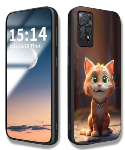 WBWONE Hülle für Xiaomi Redmi Note 11 Pro 5G/4G / Note 12 Pro 4G, Handyhülle Weich Silikon TPU Rahmen Süßes Katzenmuster Cover Dünn Case, Stoßfest Kratzfest Schutzhülle - Orangene Katze von WBWONE