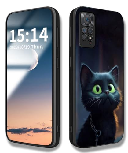 WBWONE Hülle für Xiaomi Redmi Note 11 Pro 5G/4G / Note 12 Pro 4G, Handyhülle Weich Silikon TPU Rahmen Süßes Katzenmuster Cover Dünn Case, Stoßfest Kratzfest Schutzhülle - Schwarze Katze von WBWONE