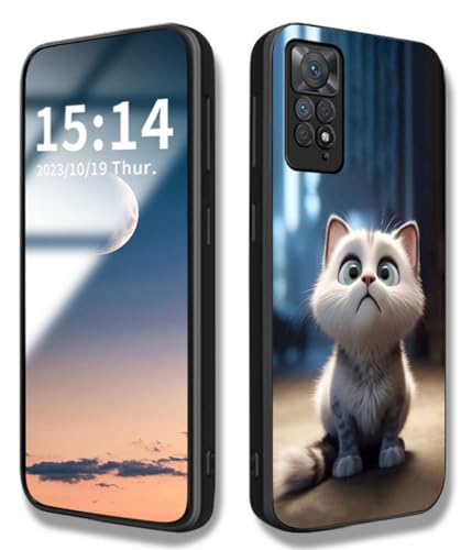WBWONE Hülle für Xiaomi Redmi Note 11 Pro 5G/4G / Note 12 Pro 4G, Handyhülle Weich Silikon TPU Rahmen Süßes Katzenmuster Cover Dünn Case, Stoßfest Kratzfest Schutzhülle - Weiße Katze von WBWONE