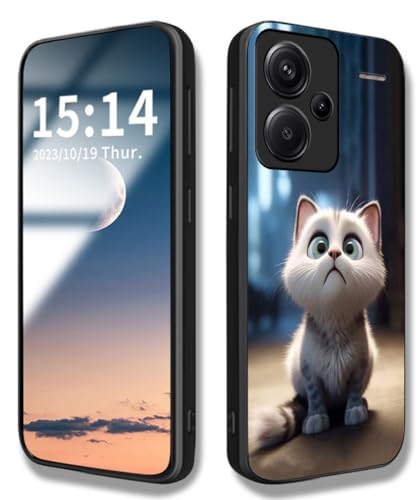 WBWONE Hülle für Xiaomi Redmi Note 13 Pro+ Plus 5G, Handyhülle Weich Silikon TPU Rahmen Süßes Katzenmuster Cover Dünn Case, Stoßfest Kratzfest Schutzhülle - Weiße Katze von WBWONE