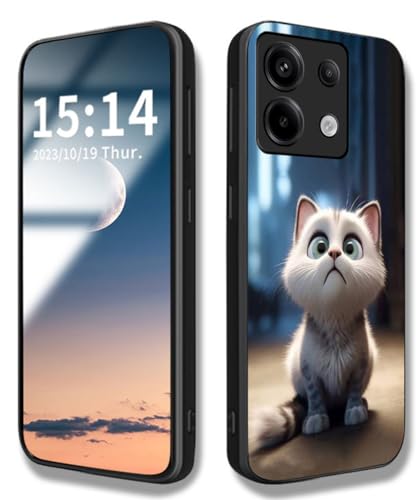 WBWONE Hülle für Xiaomi Redmi Note 13 Pro 5G / Poco X6 5G, Handyhülle Weich Silikon TPU Rahmen Süßes Katzenmuster Cover Dünn Case, Stoßfest Kratzfest Schutzhülle - Weiße Katze von WBWONE