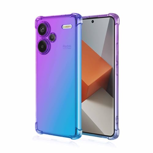 WBWONE Silikon Hülle für Xiaomi Redmi Note 13 Pro+ Plus 5G Case, Handyhülle Transparent Dünne Weiche Gradient TPU Soft Stoßfest Durchsichtige Schutzhülle Cover Bumper (Lila Blau) von WBWONE