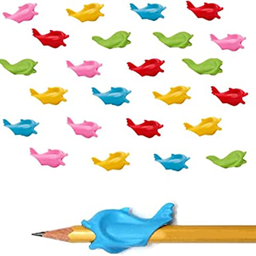 WBYNB 24 Stück Bleistiftgriffe Schreibhilfe, Silikon Schreibhilfe Grip, Schreibhilfe Bleistift Halter, für Kinder Studenten Erwachsene Silikon Stift Griffkorrektor (Zufällige Farbe) von WBYNB