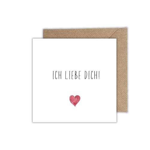 Ich Liebe Dich Karte zum Hochzeitstag Jahrestag Valentinstag als Klappkarte mit Umschlag - Geschenkkarte Beziehung Partner von WBdesignz