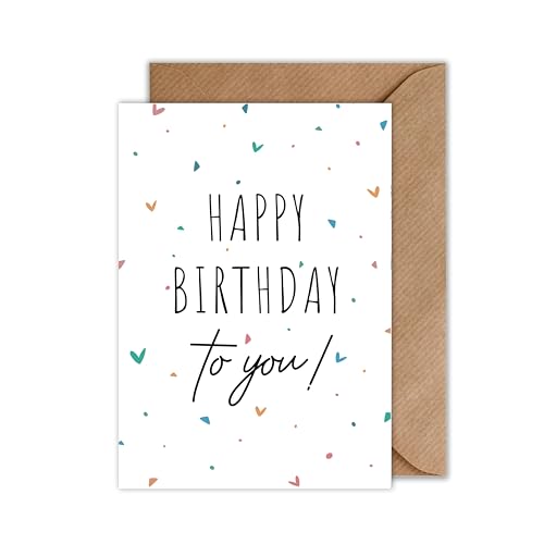 WBdesignz Geburtstagskarte mit Umschlag - Bunte Karte Happy Birthday To You - Karte zum Geburtstag (DIN A6) von WBdesignz