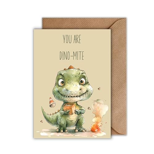 WBdesignz Geburtstagskarte mit Umschlag - Dino Karte Geburtstag You Are Dino-Mite Dinosaurier Glückwunschkarte zum Geburtstag (DIN A6) WBdesignz Geburtstagskarte mit Umschlag - Dino Karte Geburtstag You Are Dino-Mite Dinosaurier Glückwunschkarte zum Geburtstag (DIN A6) von WBdesignz