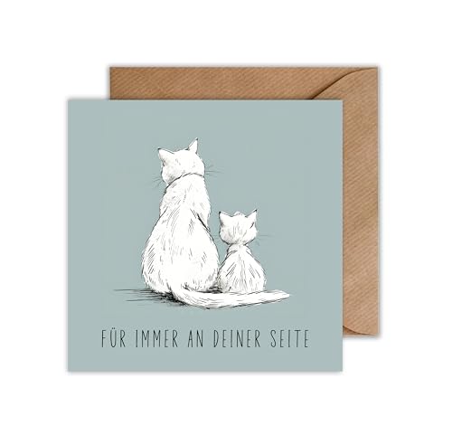 WBdesignz Mama Karte Muttertag mit Umschlag - Niedliche Katzen Karte für Mütter Glückwunschkarte Mama (Quadratisch) von WBdesignz