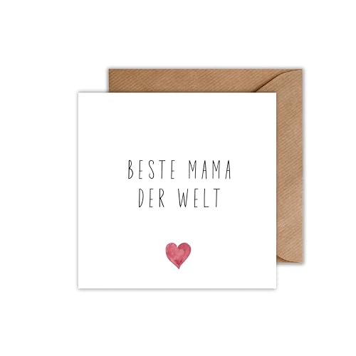 WBdesignz Muttertag Karte mit Umschlag - Mama Karte zum Geburtstag Glückwunschkarte zum Geburtstag (Quadratisch) von WBdesignz