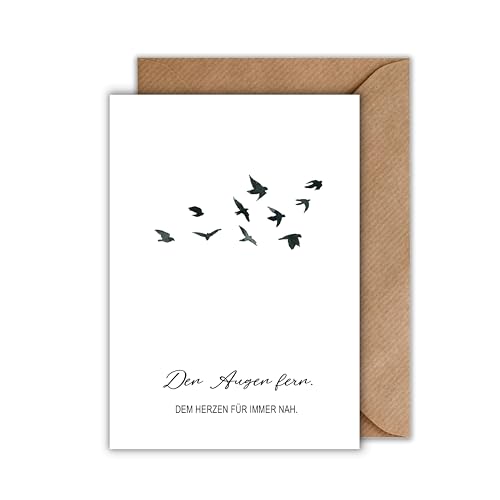 WBdesignz Trauerkarte mit Umschlag - Vögel Beileidkarte mit Spruch - Kondolenz Karte Einzeln Anteilnahme (DIN A6) von WBdesignz