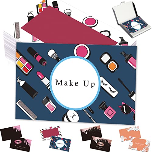 Visitenkarten Personalisiert 100/500/1000 Stück individuell mit Logo-Text QR-Code individuell anpassbar für Make-up-Geschäft 8,9 x 5,1 cm wasserfest doppelseitiger Druck von WBgjsnklbnl