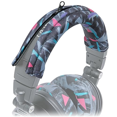 WC BandZ V2 Kopfbügel-Schutzhülle für Audio Technica ATH M Serie Kopfhörer - Maschinenwaschbar, kein abblätterndes Leder mehr - Kompatibel mit M50X / M50XBT / M50 / M40X & mehr | 90's Black von WC