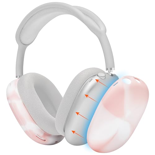WC ShellZ Max – Schützende Kopfhörer-Außenschalen für Airpods Max von Wicked Cushions | Aus hochwertigem Silikon | Pink Marble von WC